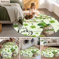 thumbnail image 6 of Round Area Rug 4ft, St Patrick's Day Cute Cat on Green Non-Slip Non-Shedding Floor Mat, Lucky Shamrock Leaf Tree Washable Sturdy Carpet for Living Room Bedroom Home Decor, 6 of 9