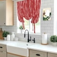 thumbnail image 5 of Red Striped Tie Up Curtains for Windows, Adjustable Balloon Window Shades, Classic Minimalist Waves Lines Pattern Kitchen Window Treatments Adjustable Roll Up Curtain for Basement/Nursery 52"x45", 5 of 8