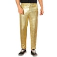 thumbnail image 1 of Pantalones Brillantes INSPIRE CHIC para Hombre, Pantalones de Lentejuelas Rectos para Noche de Discoteca de los 70, Talla 32 Dorados, 1 of 6