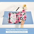 thumbnail image 5 of Ckdifva Flowers Pink Floral Pencil Pouch 3 Ring Zipper Pencil Case Binder Pockets Clear Top Cosmetic Bag 2 Pack, 5 of 6