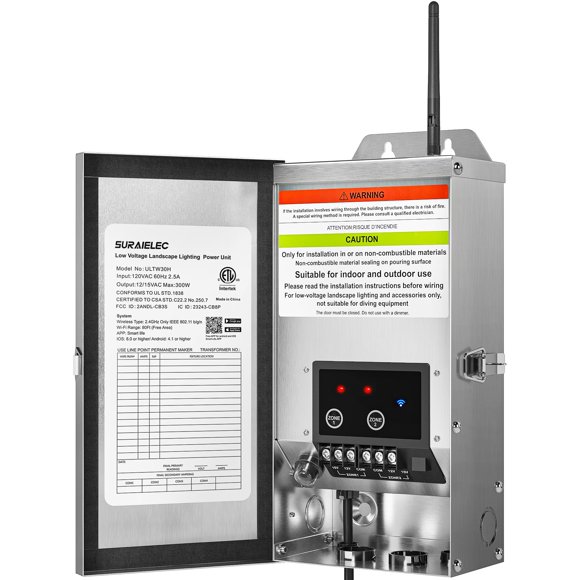 Transformador de paisaje inteligente Wi-Fi de bajo voltaje 300W SURAIELEC
