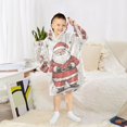 thumbnail image 6 of FORMRS Wearable Blanket Hoodie with Sleeves for Kids Cozy Flannel Sweatshirt, Beige Christmas Santa, 6 of 7