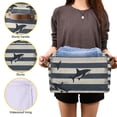 thumbnail image 3 of Yayeee Canvas Storage Basket with Handles for Shelves Fabric Bins Closet Organizer, Dark Sharks, 3 of 8