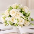 thumbnail image 2 of Nvzi 3 Packs Artificial Rose Flowers Faux Flowers Silk Hydrangea Bouquet Vintage Wedding (White), 2 of 4