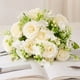 thumbnail image 1 of Nvzi 3 paquetes de rosas artificiales, flores de imitación, ramo de hortensias de seda, estilo vintage para boda (blanco), 1 of 3