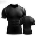 thumbnail image 4 of hotojiny Mens Muscle Gym T-Shirts Short Sleeve Workout Athletic Tee Stretch Sports Undershirt Slim Fit Performance Tops, 4 of 7