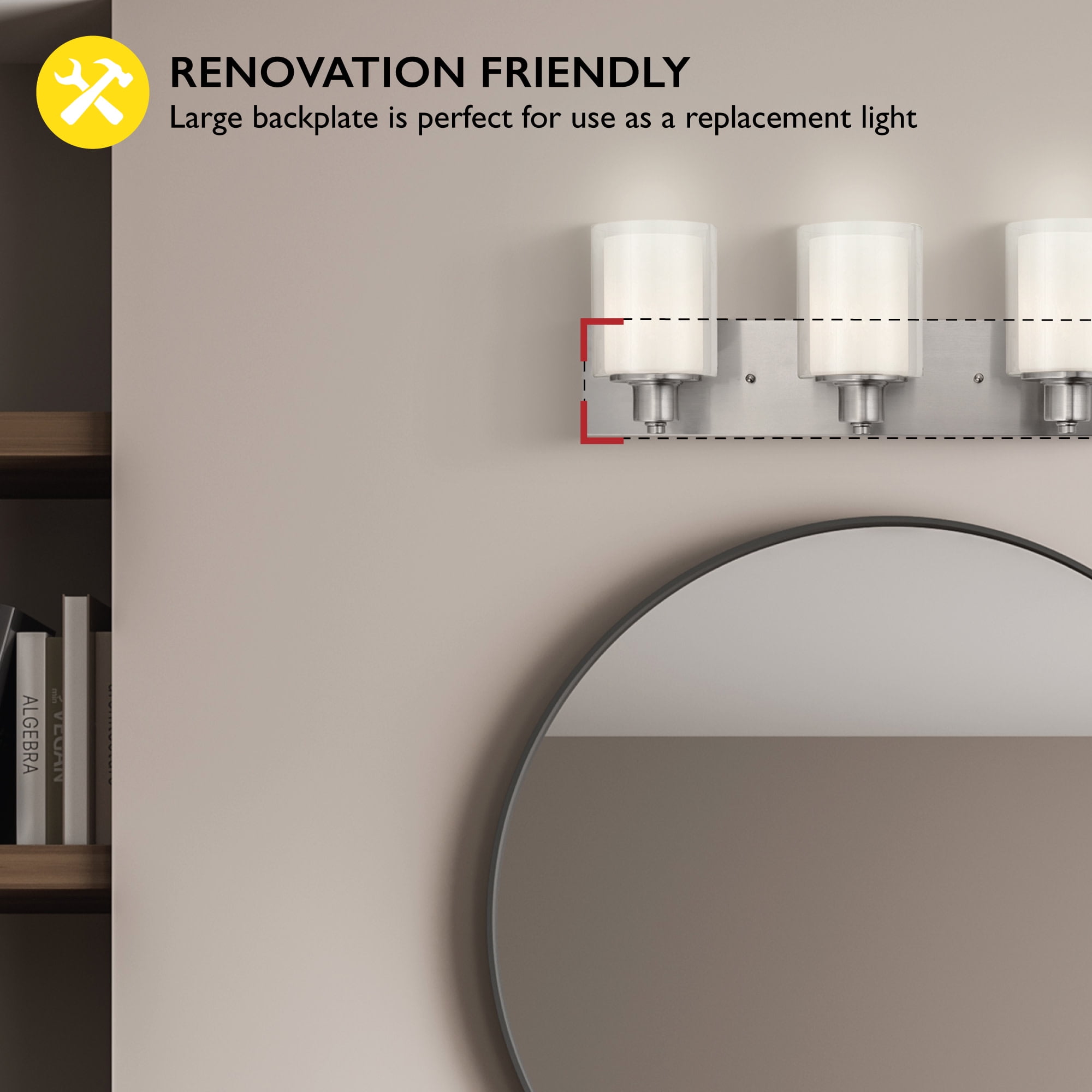 Design House Oslo Traditional 4-Light Indoor Dimmable Bathroom Vanity Light, Satin Nickel