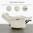 thumbnail image 4 of Spruce & Spring Triple Motor Power Swivel Recliner for Mothers, Cream-Chenille, 4 of 21