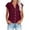 Burgundy, variant on Elainilye Fashion Tee Shirts Womens Summer Casual Cotton Linen Short Sleeve T Shirt Loose Fit Lapel Solid Color Tees,Red