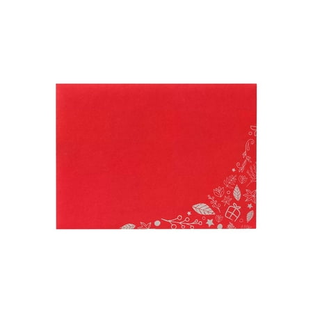 UPC: 0646223065961 | LUX A7 Invitation Envelopes 5-1/4  x 7-1/4  50/Pack Holiday Leaves on Ruby Red (LUX-4880-18G-50)
