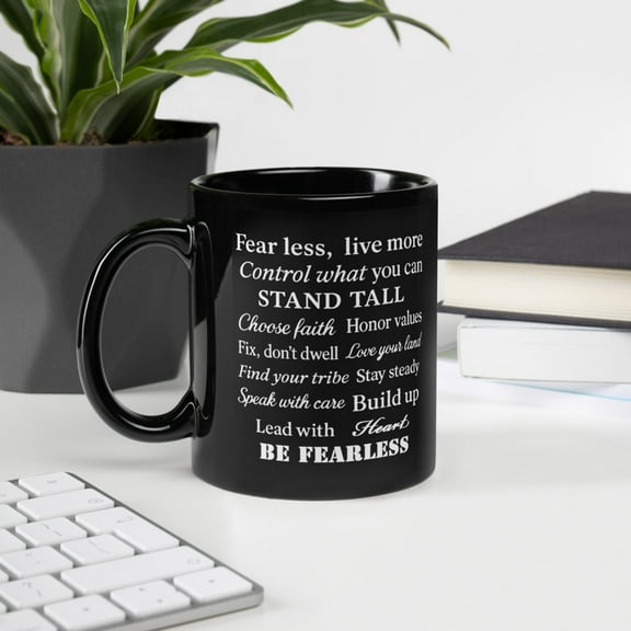 Black Glossy Mug - Motivational Mug (11 oz)