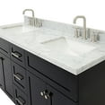 thumbnail image 6 of Ariel Hamlet 61 In. Double Rectangle Sink Vanity With 1.5 In. Carrara White Countertop In Black, 6 of 11