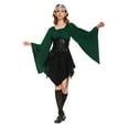thumbnail image 2 of MYATED 8PCS Women Elf Costume Renaissance Traditional Irish Dress,Medieval Dress,Fairy Costume Suitable for Halloween Cosplay (Green and Black,S), 2 of 7