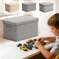 thumbnail image 1 of Organizador de cajas de almacenamiento para ropa – Cesta de tela plegable grande con tapa, asa y diseño apilable, beige o gris, 36x25x20cm, armario antipolvo para camisas, pantalones y juguetes, 1 of 6