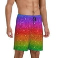 thumbnail image 2 of Sikiie Rainbow Glitter Mens Pajama Shorts, Lightweight Lounge Pant with Pockets Soft Sleep Pj Shorts for MenX-Large, 2 of 6