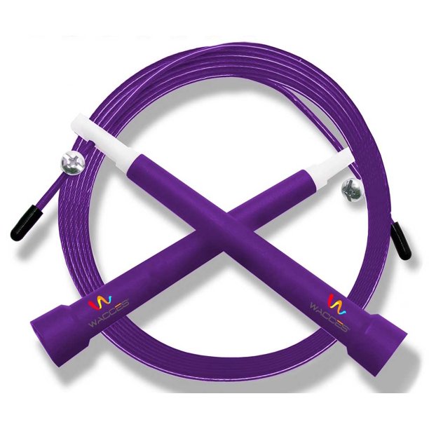 Wacces Deluxe Adjustable Double Unders Speed Jump Rope Purple