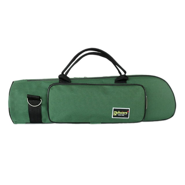 Bolsa de trompeta de tela Oxford, bolsa de transporte portátil acolchada de 8mm con cremallera, diseño de trompeta Verde
