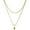 Gold, variant on Stainless Steel Water Drop Charm Dual Chain Wedding Statement Collar Necklace