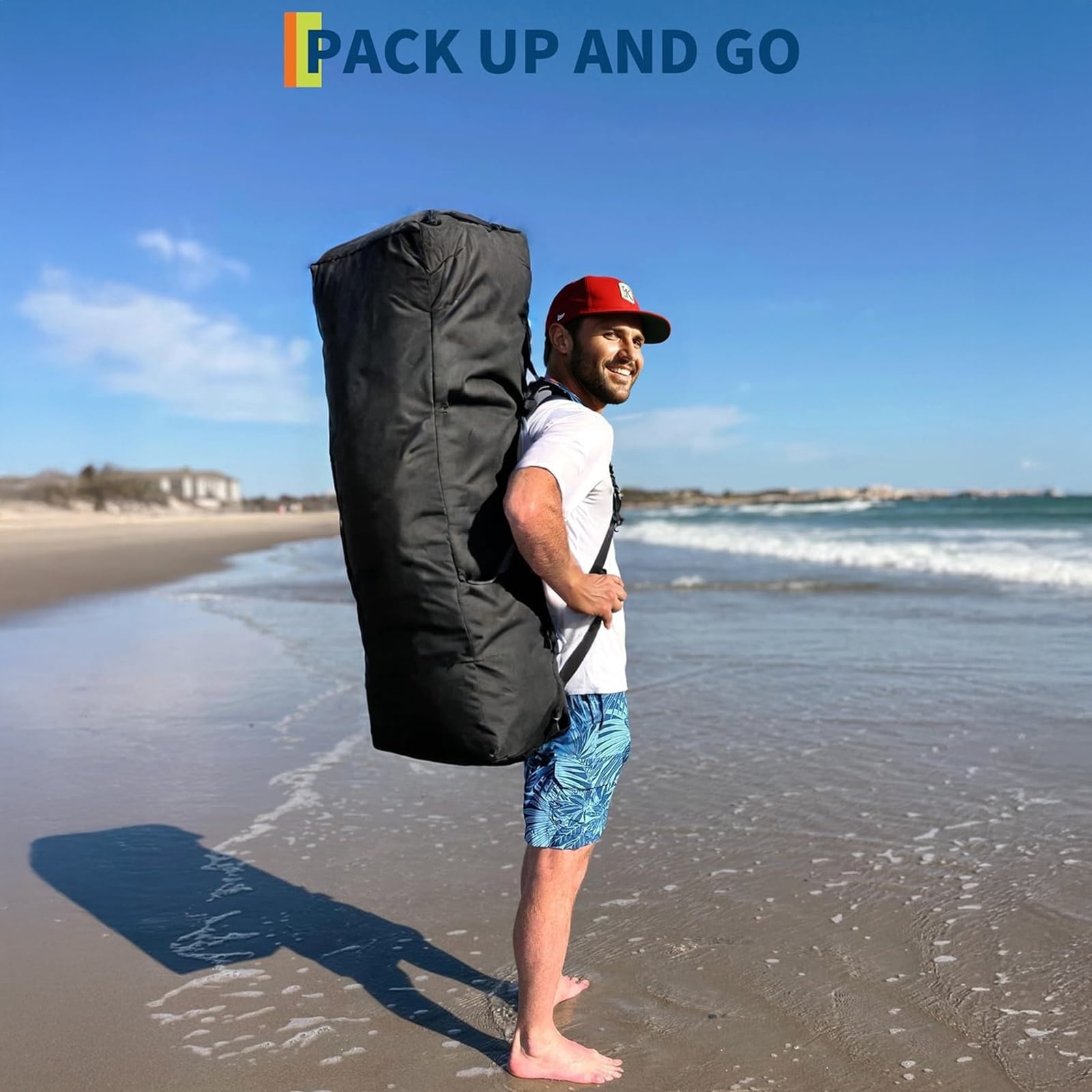 Inflatable SUP Board for Adults & Couples, 10.6' Manual Pump Stand Up Paddle Board with Camera Mount, Non-Slip Deck, Kayak Seat D-Rings, for Yoga Fishing Lake Ocean