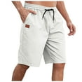 thumbnail image 1 of Gibobby Shorts Cargo Décontractés en Sergé pour Hommes Classique Extensible Golf Randonnée avec Poches Inclus Poche Zippée [Blanc, 4TG], 1 of 7