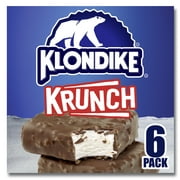 Klondike Krunch Crunchy Vanilla Frozen Dairy Dessert Bars Kosher Milk, 6 Count