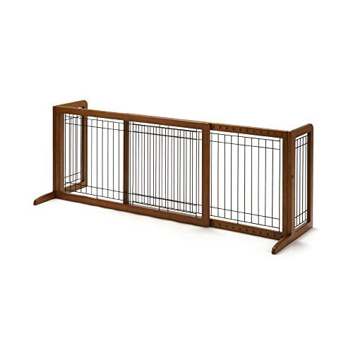 Richell Freestanding Dog Gate Brown Large 71.30 L x 17.70 W x 20.10 H Walmart