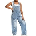 thumbnail image 5 of Girls Jean Overalls Jumpsuits Kids Casual Sleeveless Romper Girls Wide Leg Jeans Girls 1 Piece Rompers with Pockets Jeans Girls 8-9 Years, 5 of 5