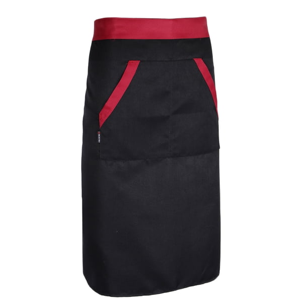 Solid para bistró con zo en cintura para liberar el , 2 bolsillos Negro Sunnimix delantal de chef