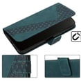 thumbnail image 4 of Wallet Case for Xiaomi Redmi Note 14 Pro 5G with Card Holder, Cash Pocket, Kickstand, Magnetic Clasp & Wrist Strap, Geometric Texture Folio Cover Green, 4 of 5