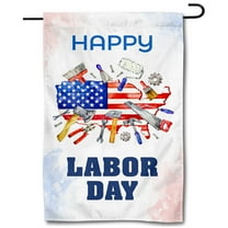 Cayyon Happy Labor Day Garden Flag Banner 12x18inch -180724A  Garden Flags   12 x 18 Double Sided, ( Garden Flag)   for Outside Vertical Holiday Yard Décor