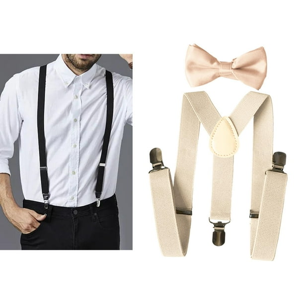 Tirantes para hombre con pajarita en forma de Y tirantes ajustables tirantes elasticos informales para esmoquin para traje de baile Cosplay de boda