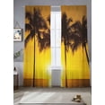 thumbnail image 2 of Sunset Coconut Tree Sheer Curtains 2 Panels Set Summer Landscape Sea View Sheer Window Curtains Light Filtering Rod Pocket Voile Drapes for Bedroom Living Room 52"X96", 2 of 8