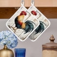 thumbnail image 2 of Farmhouse Rooster Pot Holders for Kitchen Heatproof Potholder, 3 Pack Vintage Farm Animals Green Red Hot Pads Multipurpose Oven Pads Cloth Potholders Trivet for Cooking Baking, 2 of 8