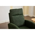 thumbnail image 5 of Nursery Glider Rocker with Solid Wood Legs, Upholstered High-Back Rocking Chair, Comfy Armchair with Side Pocket for Living Room Lounge, Dark Green Polyester Blend Teddy Fabric, 5 of 9
