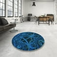 thumbnail image 4 of Ahgly Company Machine Washable Indoor Rectangle Transitional Blue Area Rugs, 5' x 7', 4 of 7