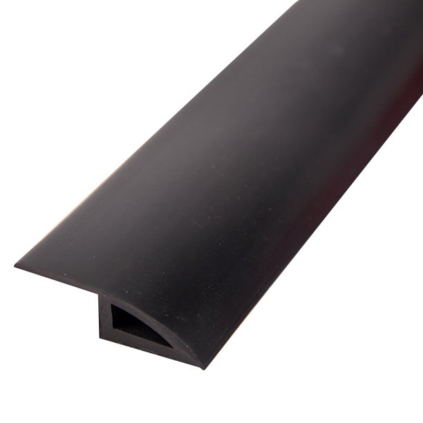 Umbral de puerta impermeable Mairbeon de PVC negro, 10 mm, 1 m de largo x 35 mm de ancho