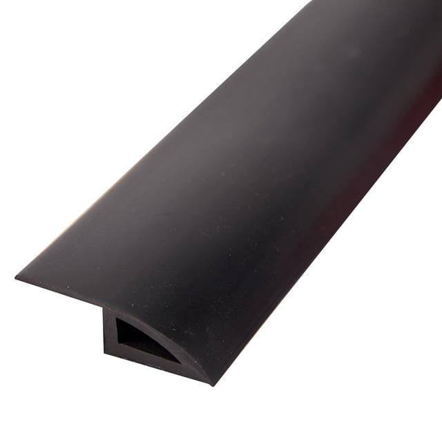 Umbral de puerta impermeable Mairbeon de PVC negro, 10 mm, 1 m de largo x 35 mm de ancho