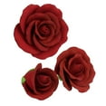 thumbnail image 2 of O'Creme Deep Red Gumpaste Rose, 3 Different Sizes, 2 of 2