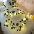 thumbnail image 4 of 32.8 Ft Vines with Fairy Lights Battery Operated, 100 LEDs Artificial Watermelon Leaf Garland Fairy Light, Hanging Ivy Lights for Bedroom Garden Party Wall Room Decor (Warm White）, 4 of 8
