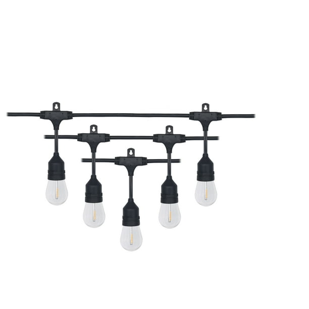 Honeywell 12' LED Indoor/Outdoor String Lights, 6 E26 Filament Bulbs Included, Warm White Light