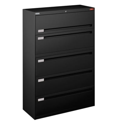 Spectrum Five Drawer Lateral File  42"W Black