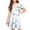#A05-Blue, variant on Abcomgle Girls Summer Dresses Size 14-16 Casual A-Line Double Layer Ruffle Sleeve Tshirt Dresses Floral Print Beach Crew Neck Swing Sundresses for 4-14t Kids