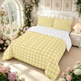 thumbnail image 2 of Manfei Vintage Yellow Grid Queen Comforter Set,Modern Check Comforter Sets Queen,Reversible,3 Pieces,1 Comforter and 2 Pillowcases,3 Pieces,1 Comforter and 2 Pillowcases, 2 of 7