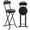 Black&white-back, variant on Folding Stool,24 Inch Portable Folding Bar Stool Chair with Backrest,Foldable Collapsible High Stools with Handle for Adults Kitchen Island,Black,1pcs
