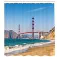 thumbnail image 3 of Ambesonne Beach Shower Curtain, Coastline Seascape Ocean, 69"Wx84"L, Blue Turquoise, 3 of 5