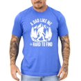 thumbnail image 4 of A Dad Like Me Shirt for Men Hard to Find Funny Bigfoot Sasquatch Father's Day Graphic Tee Heather Blue Shirt Small, 4 of 6
