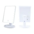 thumbnail image 3 of spellwife LED Makeup Mirror 360 Degrees Rotating ABS Plastic Frame Desktop Cosmetic Mirror Battery Powered, 16LEDs, White, 3 of 6