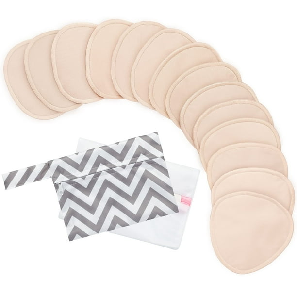 Almohadillas de lactancia orgánicas KeaBabies, paquete de 14, lavables, 12 cm