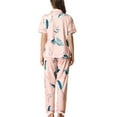 thumbnail image 3 of Unique Bargains Women's 2pcs Floral Button Down Pajama Set Nightwear Sleepwear Sets, 3 of 5