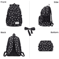 thumbnail image 3 of Bow Backpack Bow Backpack Cute Kawaii Backpack Set Aesthetic Daypack Bow Rucksack for Women, Pink Bow Shoulder Bag 3PCS Set, Cute Large Capacity Versatile Rucksack, 3 of 3